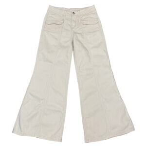 H&M Divided Cream Wide Leg Cargo Jeans Size 2 (EUR 34